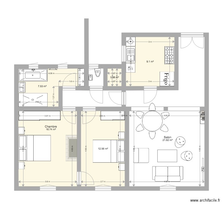 Appartement 39 Auteuil. Plan de 0 pièce et 0 m2