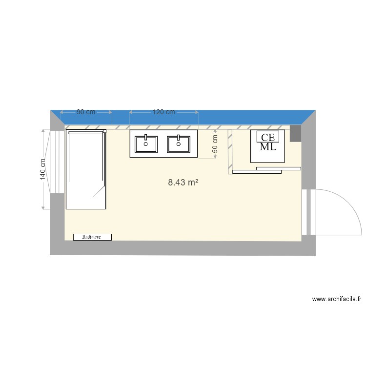 salle de bain 2. Plan de 0 pièce et 0 m2