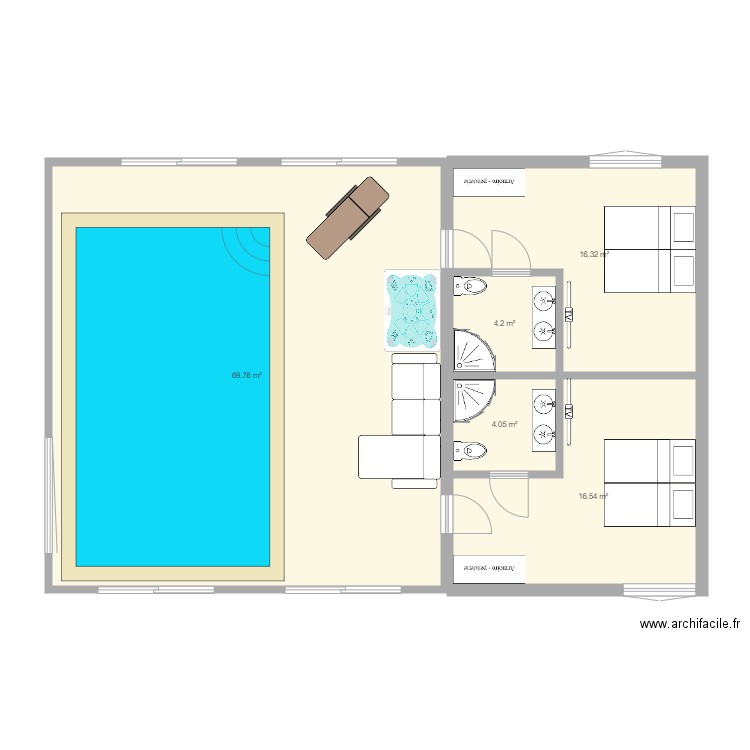 piscine. Plan de 0 pièce et 0 m2