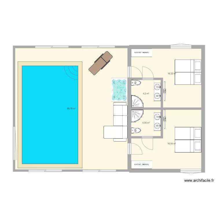 piscine. Plan de 