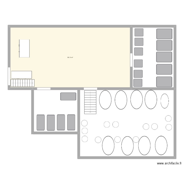 Rebbau Genossenschaft Spiez. Plan de 1 pièce et 88 m2