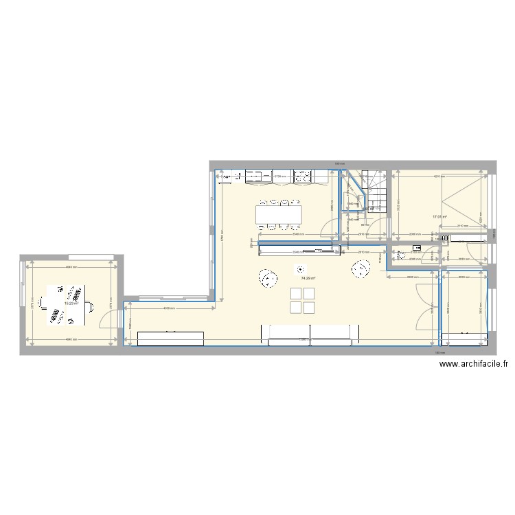 105 rez de chaussée. Plan de 0 pièce et 0 m2