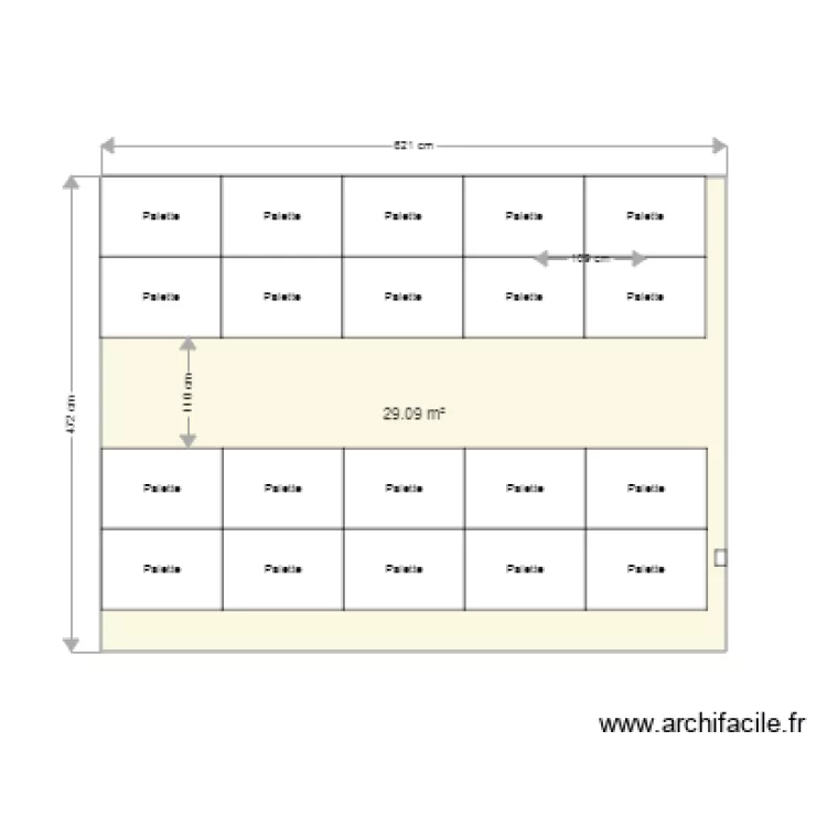 Stockage palettes v2ok. Plan de 