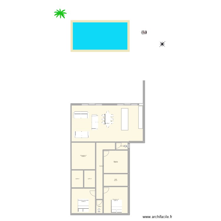 Plan 7B. Plan de 11 pièces et 138 m2