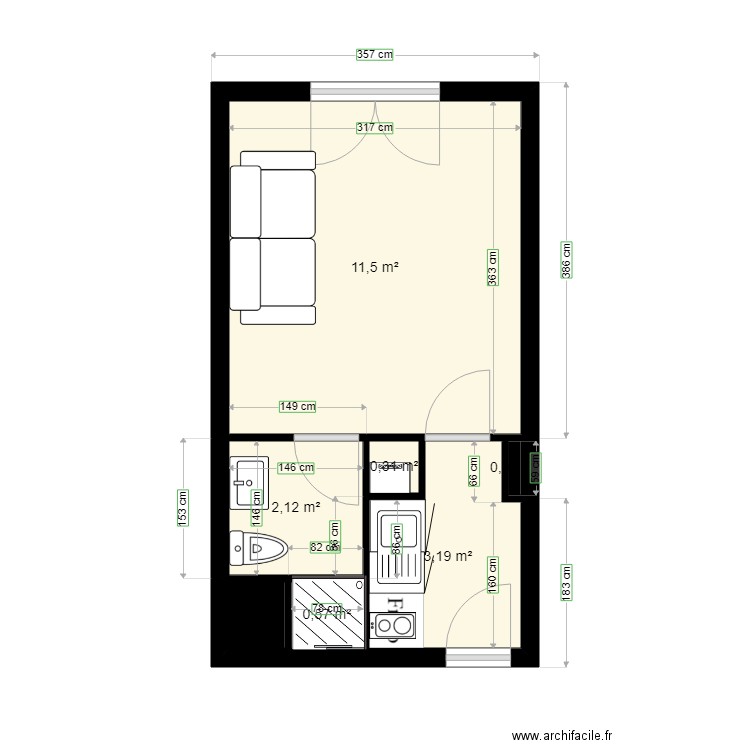 melies 11  porte 59 aménagement . Plan de 0 pièce et 0 m2