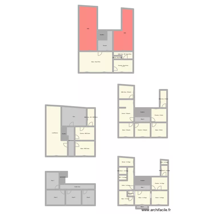 Jeanne d'Arc. Plan de 44  et 306 m²