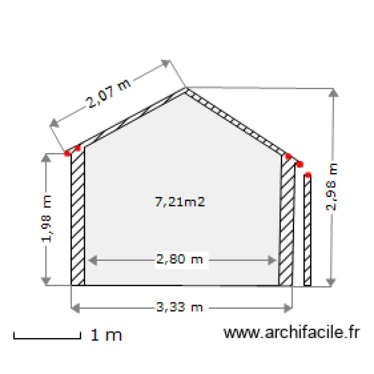 Abri cote droit. Plan de 0 pièce et 0 m2