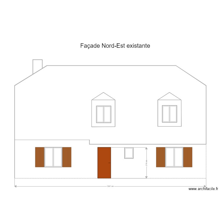 Facade NE existante. Plan de 0 pièce et 0 m2