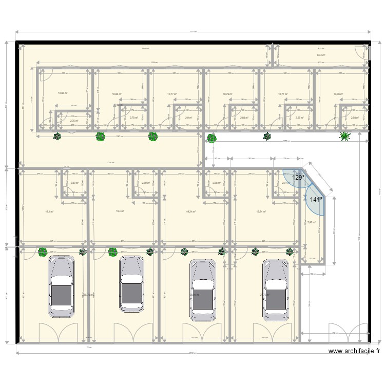 Motel Béatitude Qtier Mongo Mpoukou. Plan de 36 pièces et 427 m2