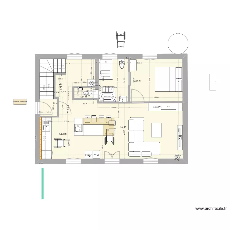 plan51. Plan de 2  et 72 m²