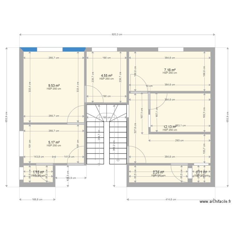 Salwa. Plan de 8 pièces et 43 m2