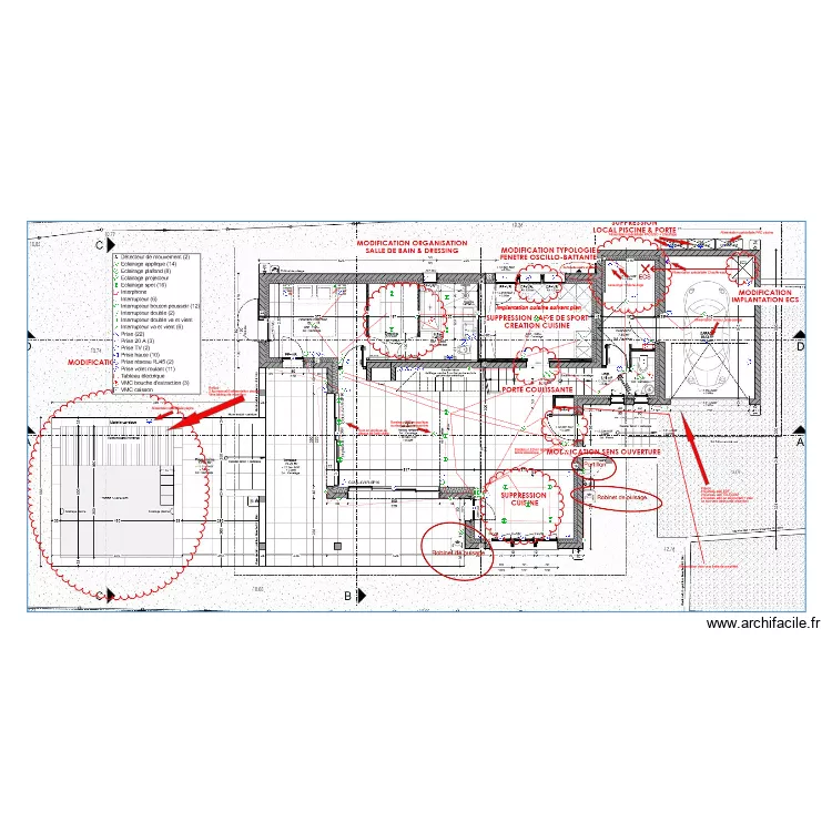 Plan electrique LAURET RDC. Plan de 