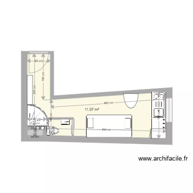7bis cour ferme amenag&eacute;. Plan de 