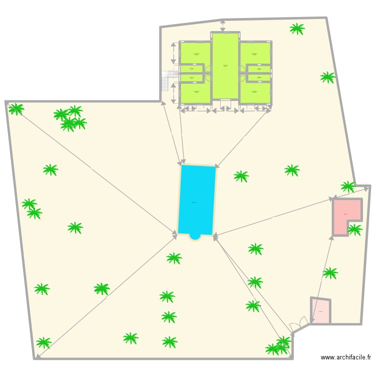 LILI RIAD plan ensemble point de cote. Plan de 12 pièces et -1095 m2