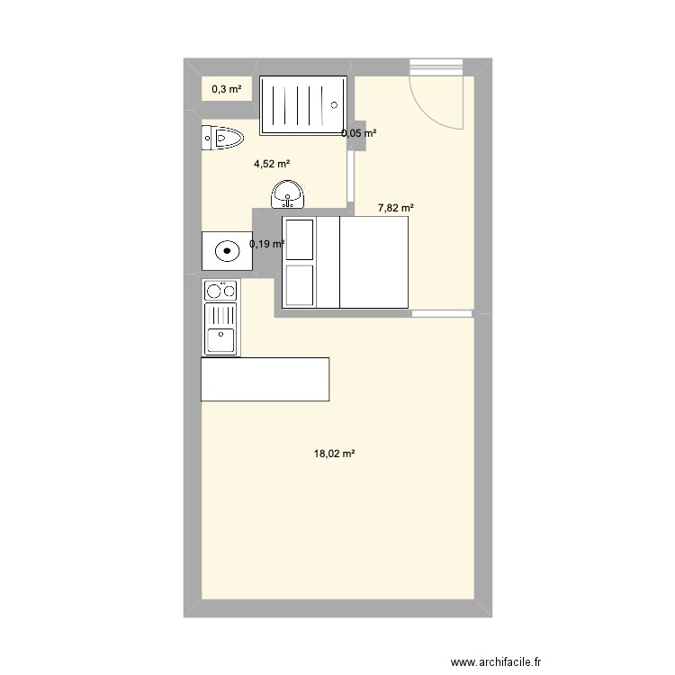 sable d'or modifié 2. Plan de 6 pièces et 31 m2