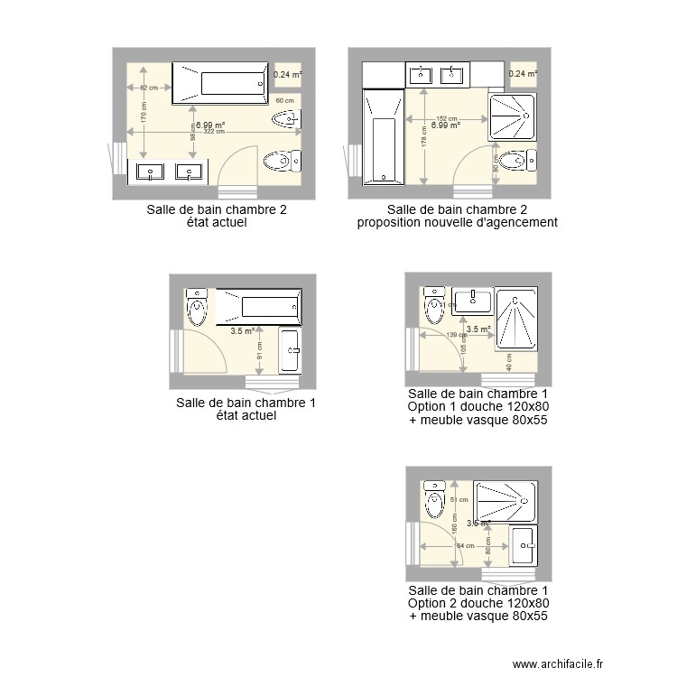 Salle de bain Chambre 2. Plan de 0 pièce et 0 m2