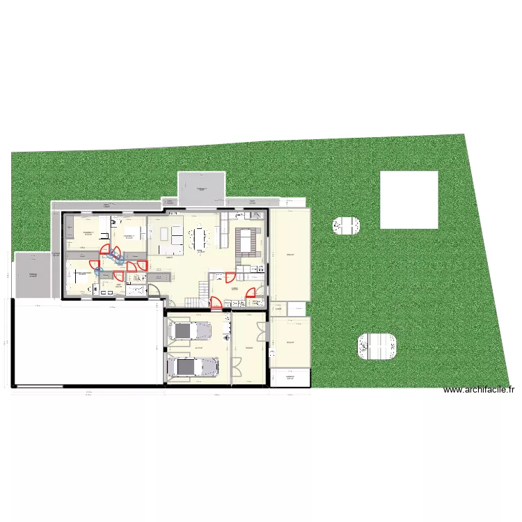 Maison 7. Plan de 27  et 451 m²