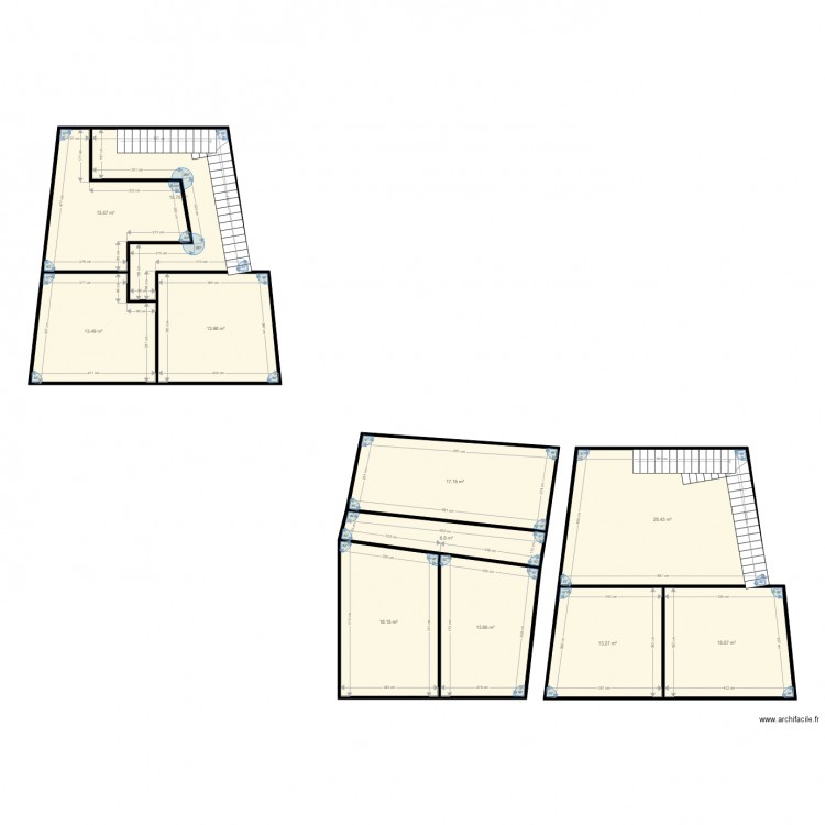 ANGOULEME AGUESSEAU. Plan de 11 pièces et 167 m2