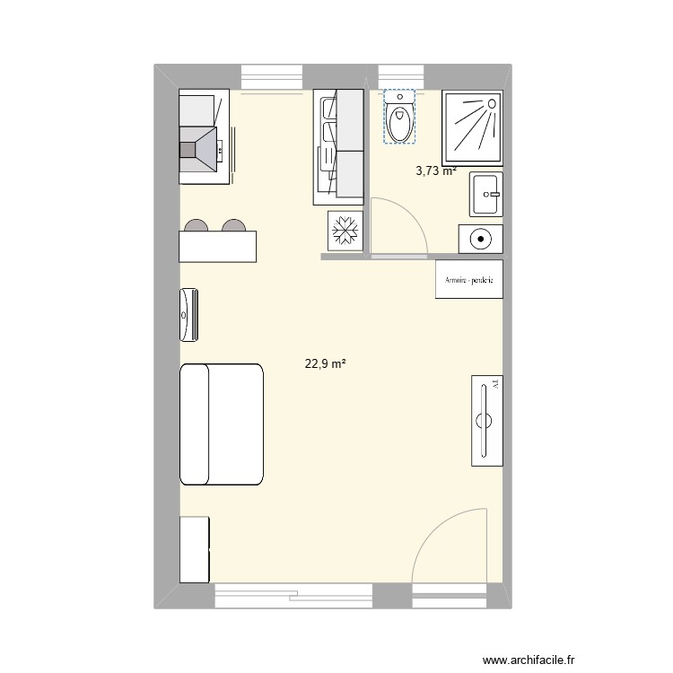 Plan – studio1 – Par CREADIONS ️ | ArchiFacile