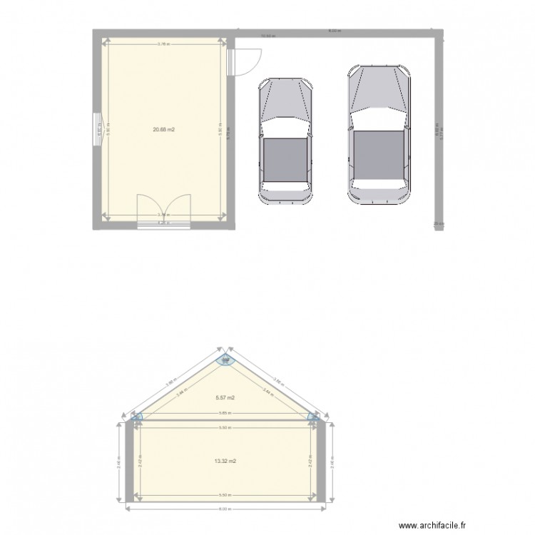 Plan garage. Plan de 0 pièce et 0 m2