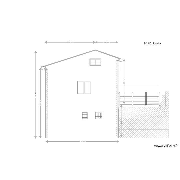 facade  ouest. Plan de 0 pièce et 0 m2