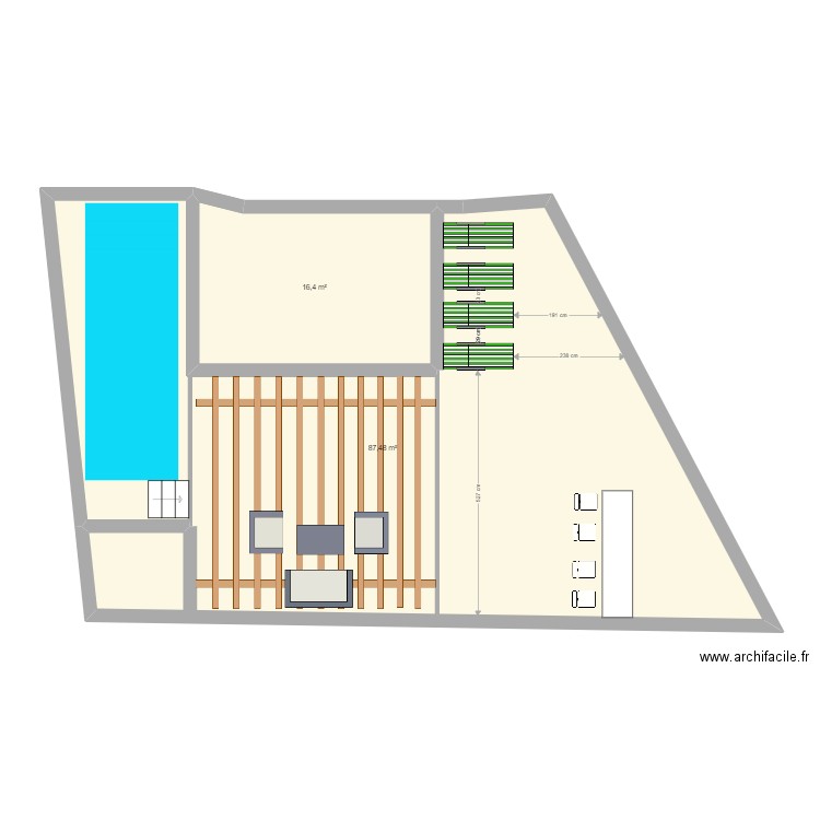 sidi mimoun 2 Terrasse. Plan de 2 pièces et 104 m2