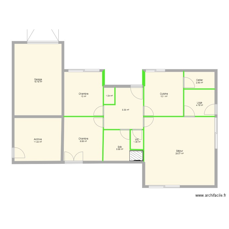 Logement  Gardien DR. Plan de 0 pièce et 0 m2