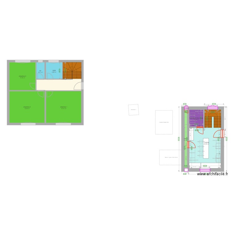 1er etage. Plan de 0 pièce et 0 m2