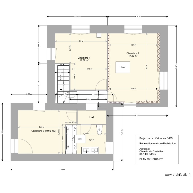 R1 IVES chemin du Castellas PROJET V3. Plan de 0 pièce et 0 m2