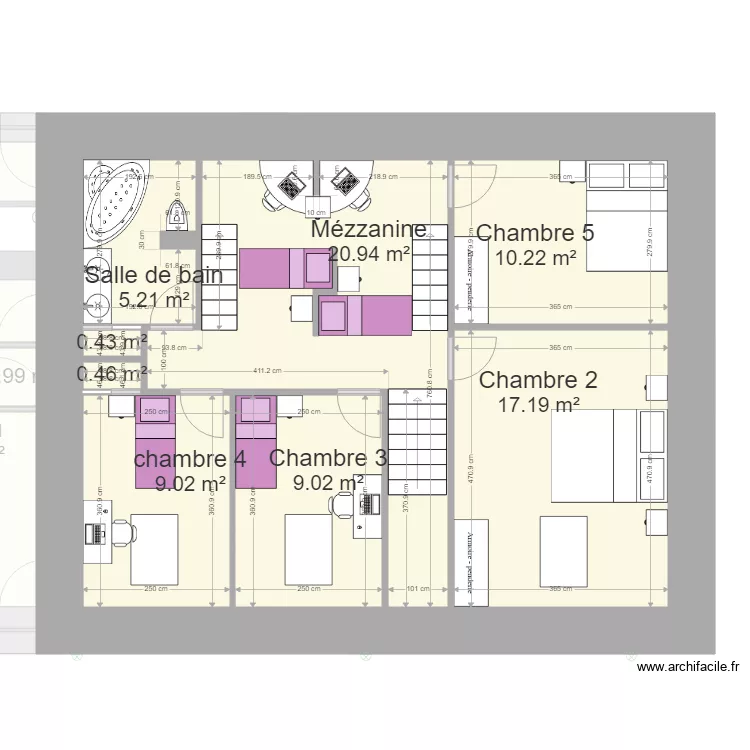 Manu 1 2021 meubl&eacute; &eacute;lec. Plan de 