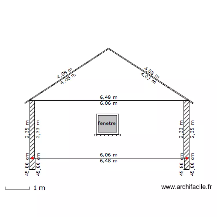 plan gauche coupe fenetre. Plan de 