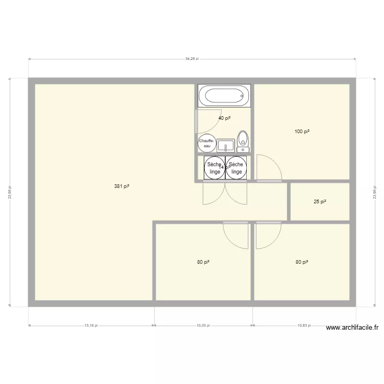 Petit chalet. Plan de 