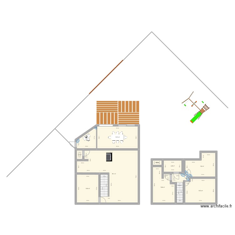 maison actuelle. Plan de 11 pièces et 142 m2