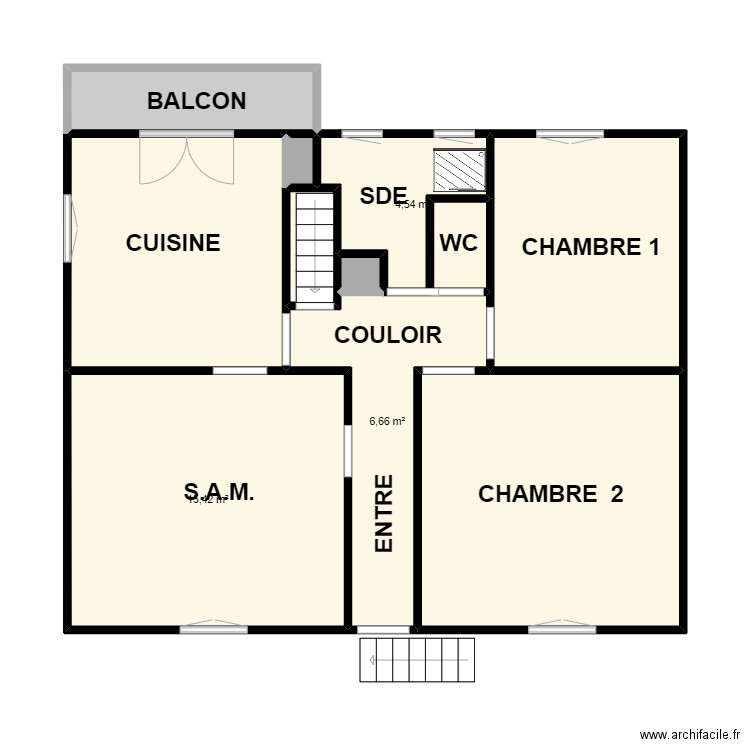 GUYOMARCH 1ER. Plan de 10 pièces et 66 m2