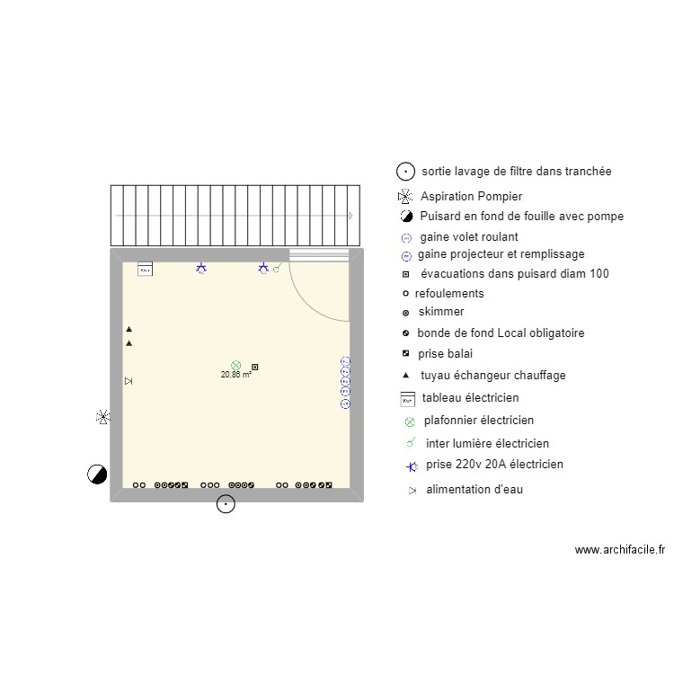local technique. Plan de 0 pièce et 0 m2
