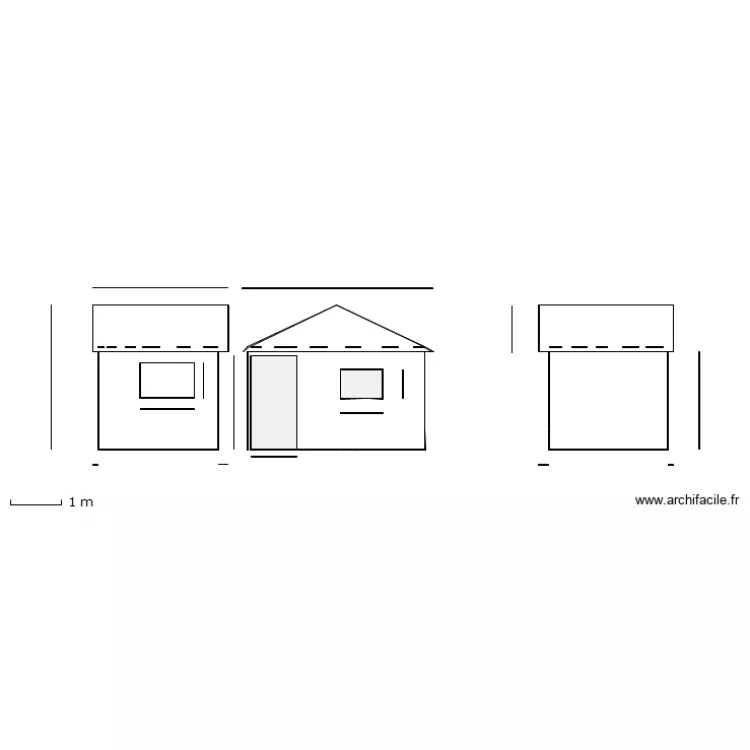 abri jardin face/cotes . Plan de abri jardin face/cotes . Plan de