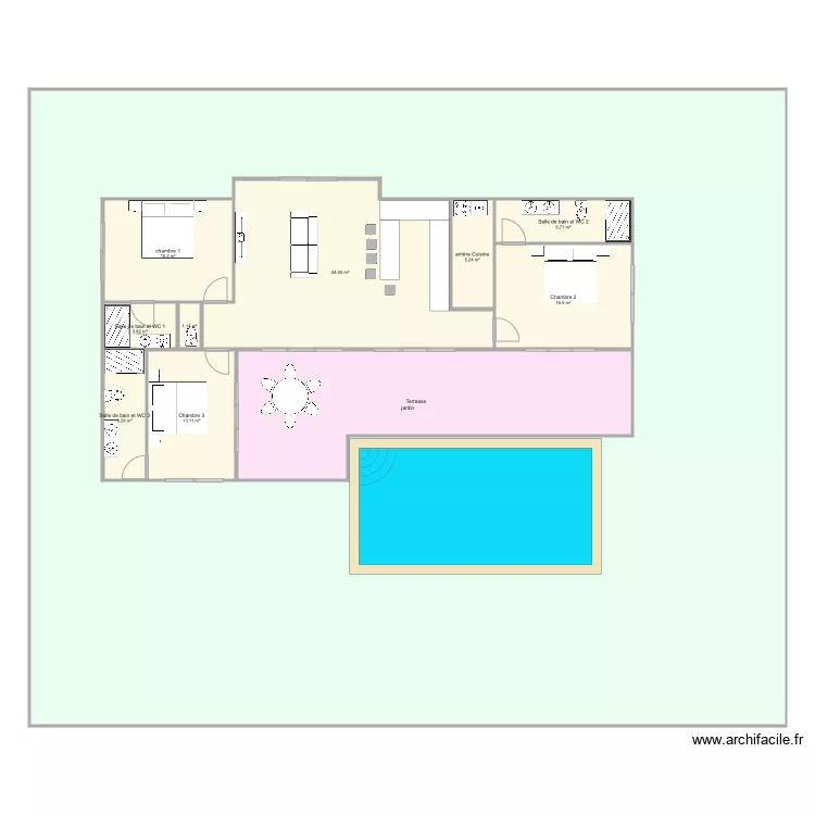 chong mon 1 modifier 140 150 m2 jardin. Plan de 