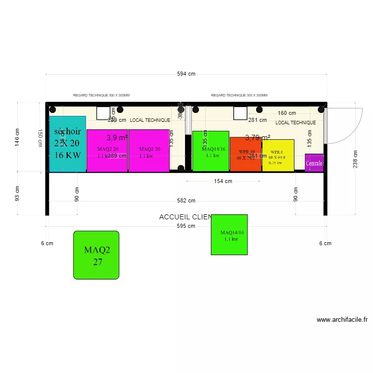 KIOSQUE DOUBLE TEST. Plan de 