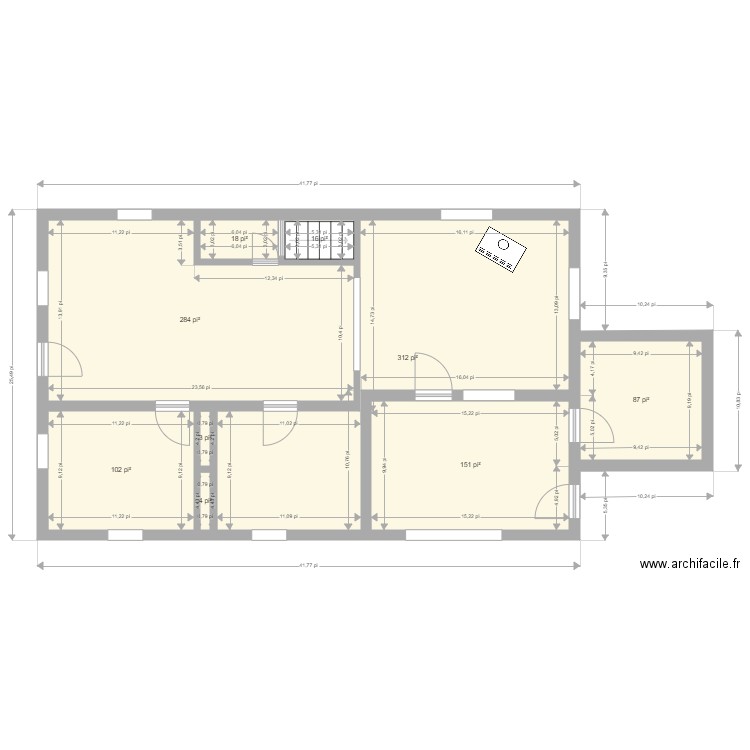 maison Mehdi  rez de chausser. Plan de 9 pièces et 91 m2