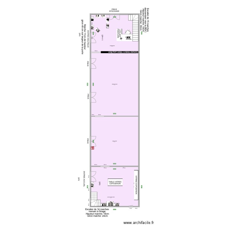 RDC CBG MIGNOT AVANT TRAVAUX. Plan de 0 pièce et 0 m2