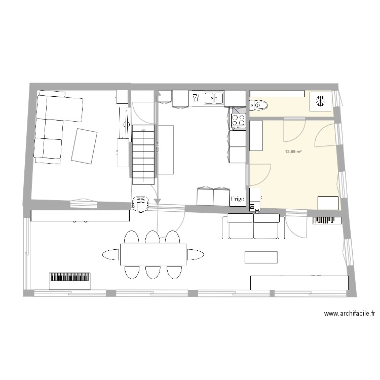 klm. Plan de 0 pièce et 0 m2