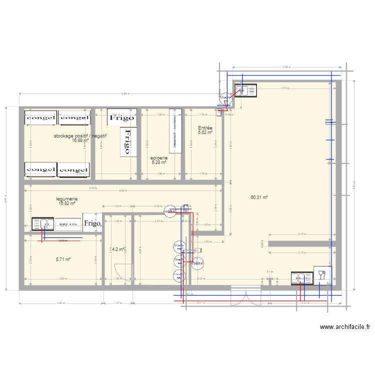 plan cuisine plomberie. Plan de 0 pièce et 0 m2