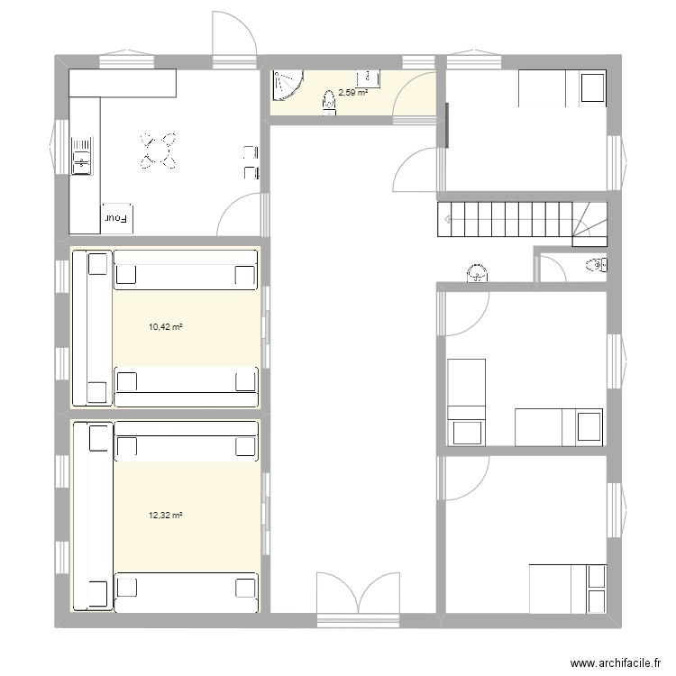 alex. Plan de 3 pièces et 25 m2