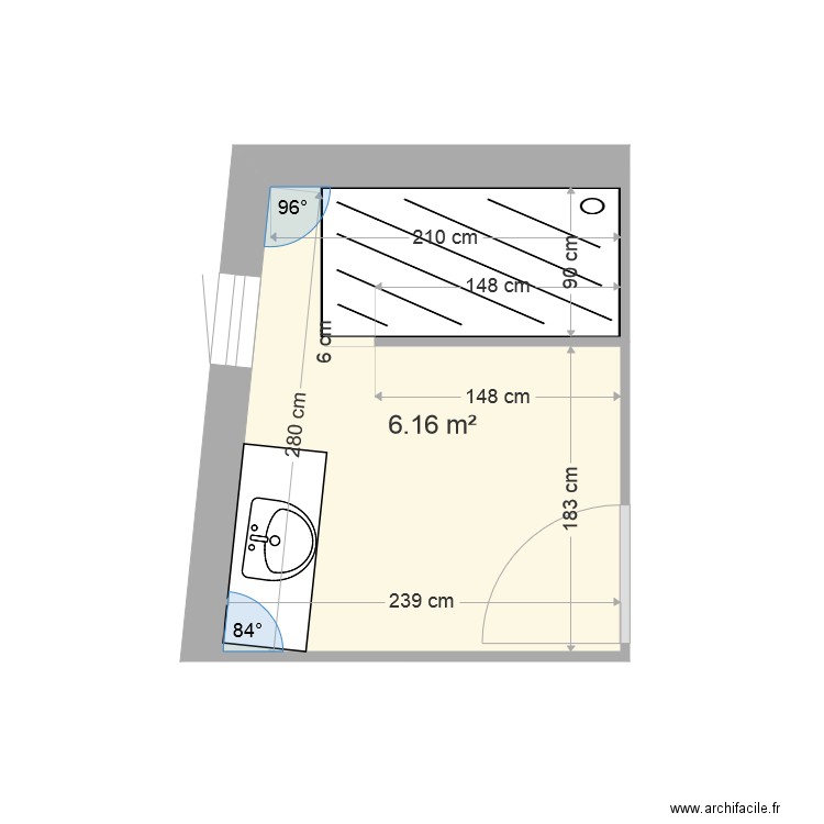 salle de bain définitif. Plan de 0 pièce et 0 m2