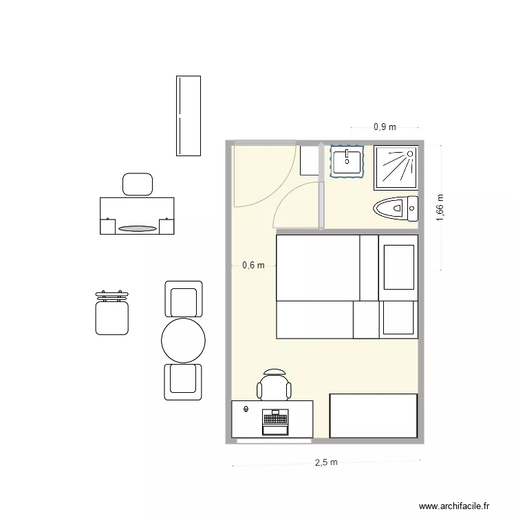 EX CHAMBRE 3. Plan de 