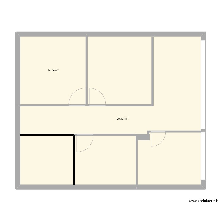 ARMARIS. Plan de 2 pièces et 83 m2