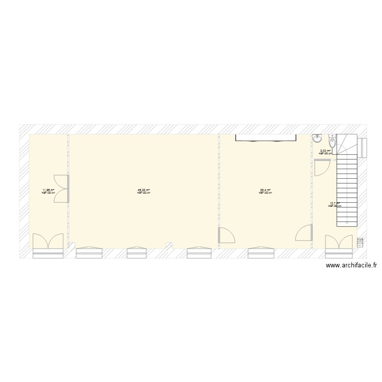 bureau projet existant rdc. Plan de 0 pièce et 0 m2