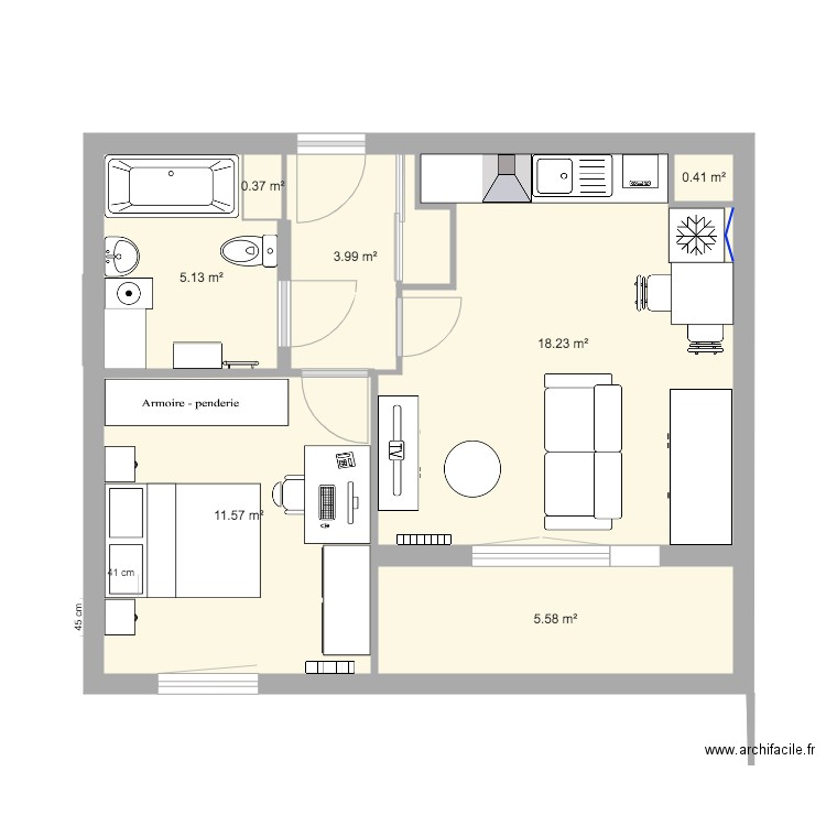 appartement à la bonne taille. Plan de 0 pièce et 0 m2