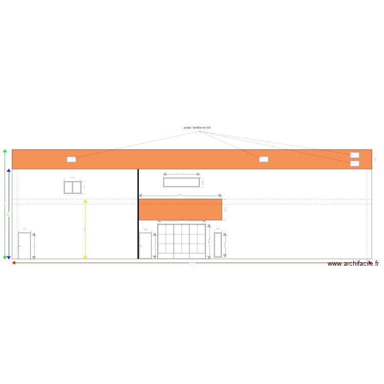 façade sud projet trilla. Plan de 0 pièce et 0 m2