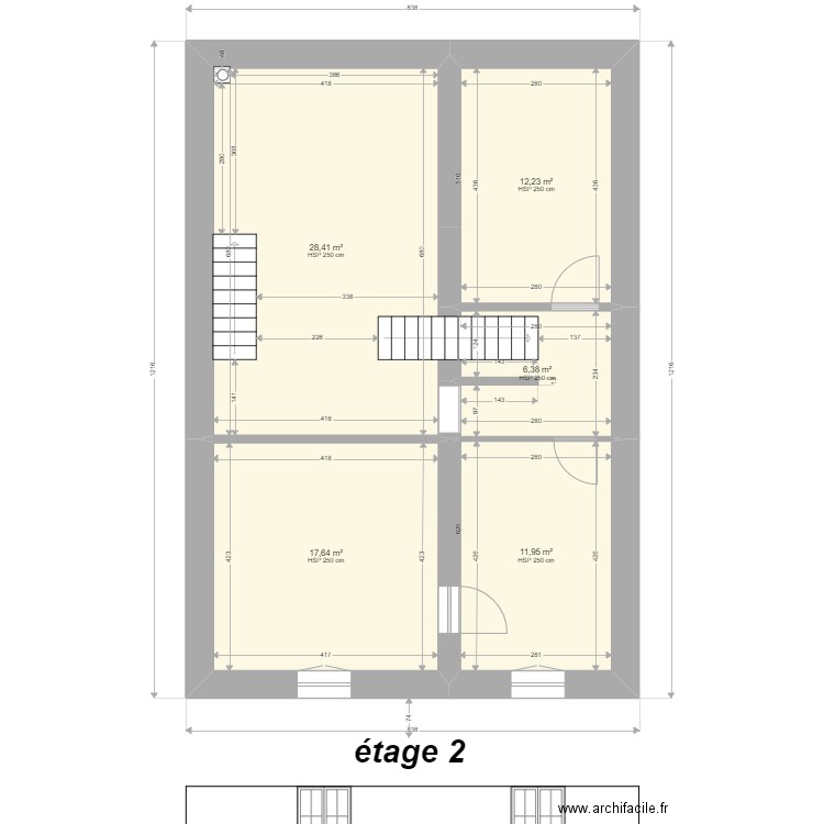 Luxeuil 2° Herriot COPIE. Plan de 5 pièces et 77 m2